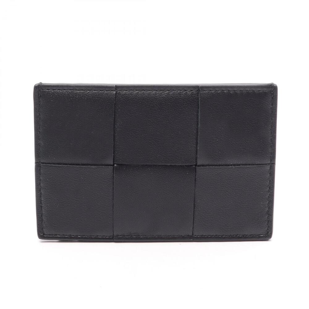Bottega Veneta Cassette Card Case Wallet Leather Black